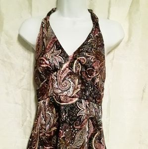 Women's Halter Top Paisley Dress: Size: M